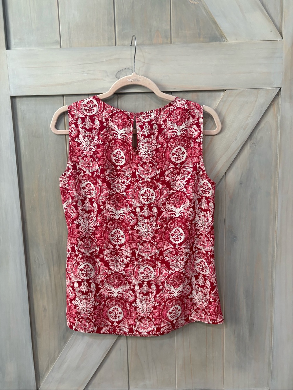 Talbots Red and Cream Printed Sleeveless Top - Picture 4 of 6